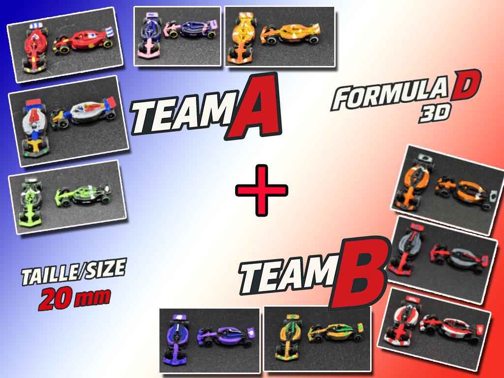 10 Voitures F1 miniatures personnalisées pour Formula D Année 2024