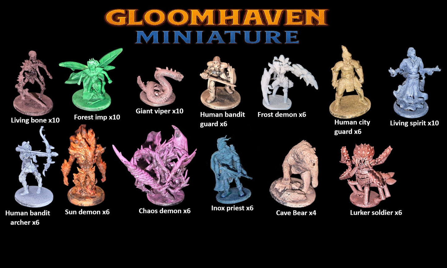 Gloomhaven 3D figurine miniatures - 3Dpaint Game