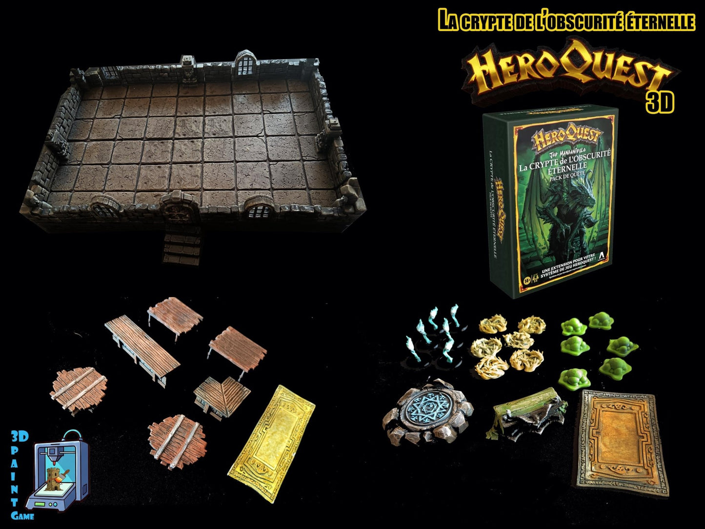 Heroquest 3D– La crypte de l'obscurité éternelle –The crypt of perpetual darkness expansion Décors 3D (Copie) - 3Dpaint Game