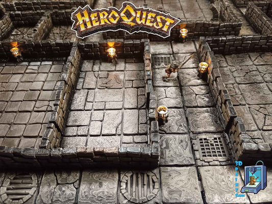 Torches Murales LED pour Donjon HeroQuest – Accessoire 3D Peint à la Main