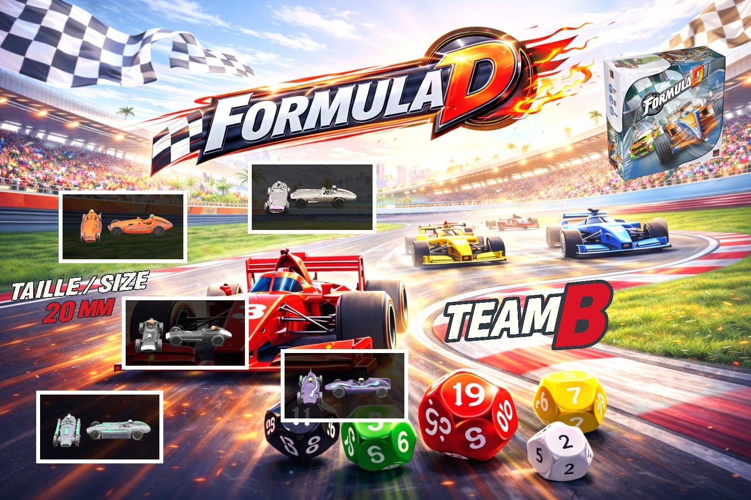 10 Voitures F1 miniatures personnalisées pour Formula D Année 1950 - 1960 - 3Dpaint Game