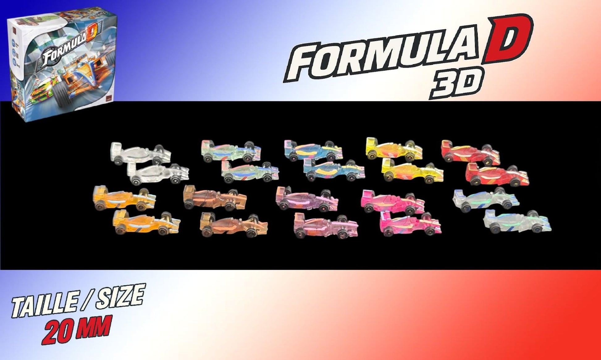 10 Voitures F1 miniatures personnalisées pour Formula D Année 1994 transparente - 3Dpaint Game