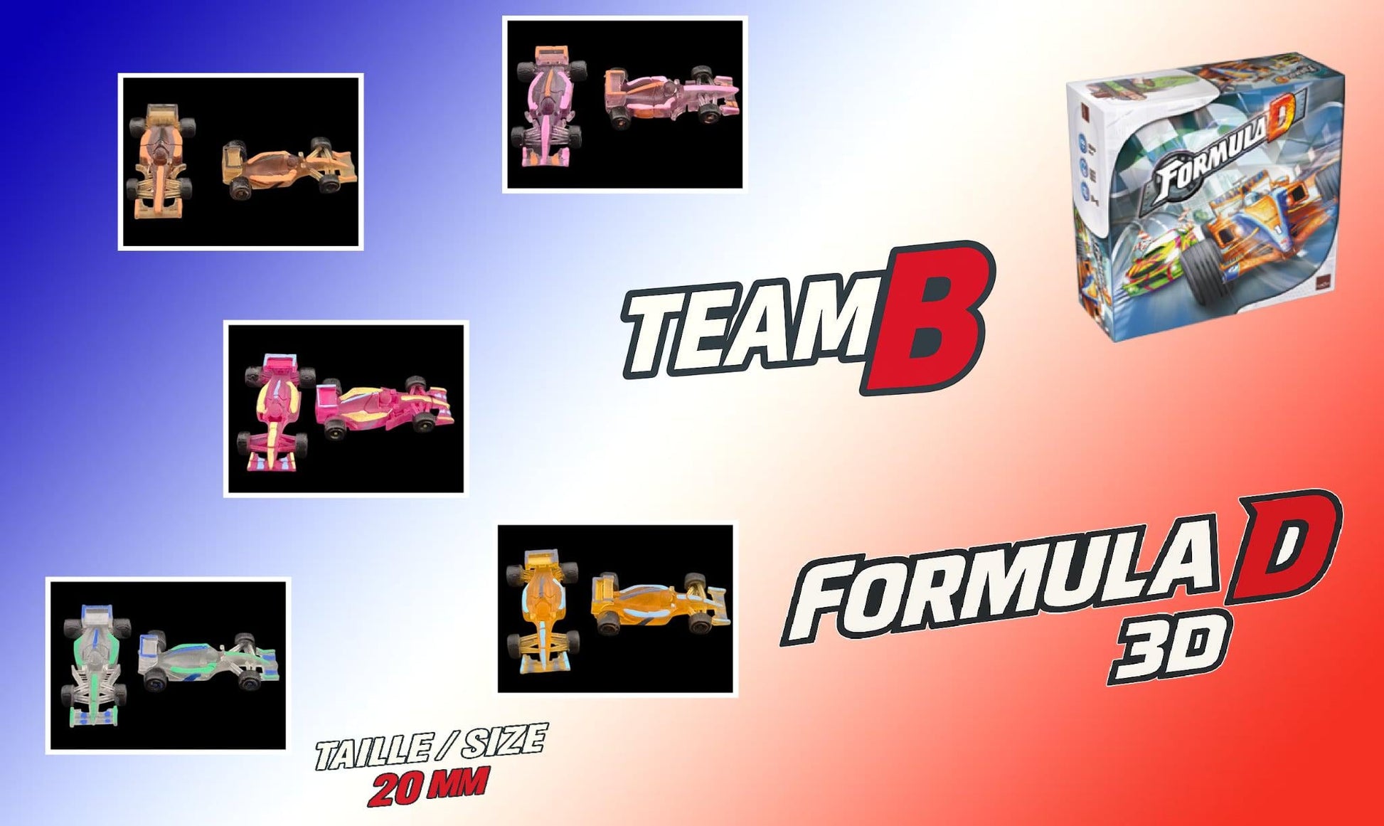 10 Voitures F1 miniatures personnalisées pour Formula D Année 1994 transparente - 3Dpaint Game