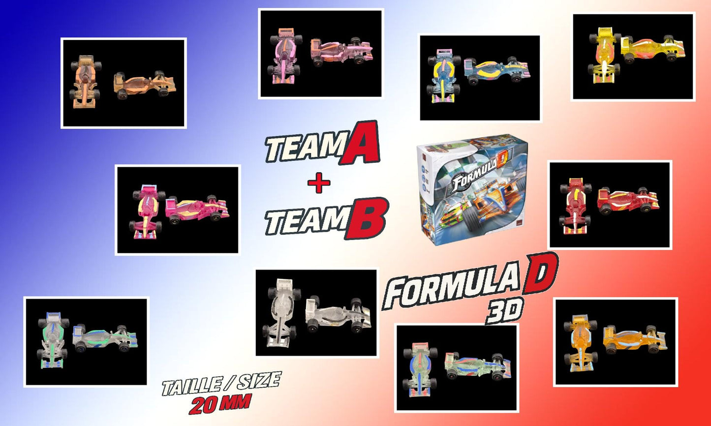10 Voitures F1 miniatures personnalisées pour Formula D Année 1994 transparente - 3Dpaint Game