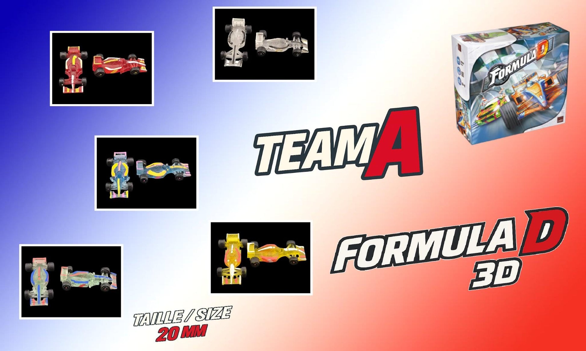 10 Voitures F1 miniatures personnalisées pour Formula D Année 1994 transparente - 3Dpaint Game