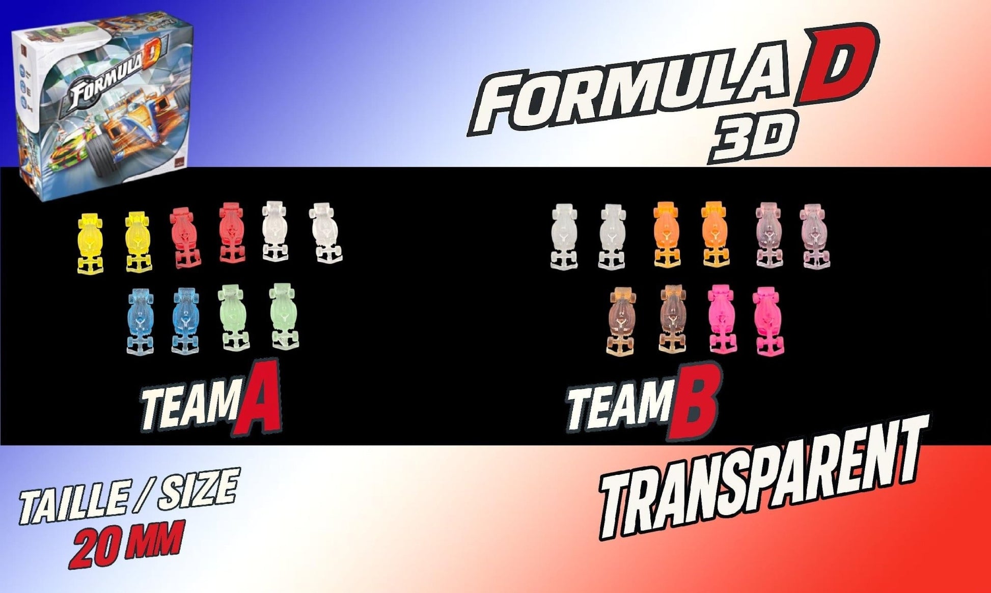 10 Voitures F1 miniatures personnalisées pour Formula D Année 2024 transparente - 3Dpaint Game