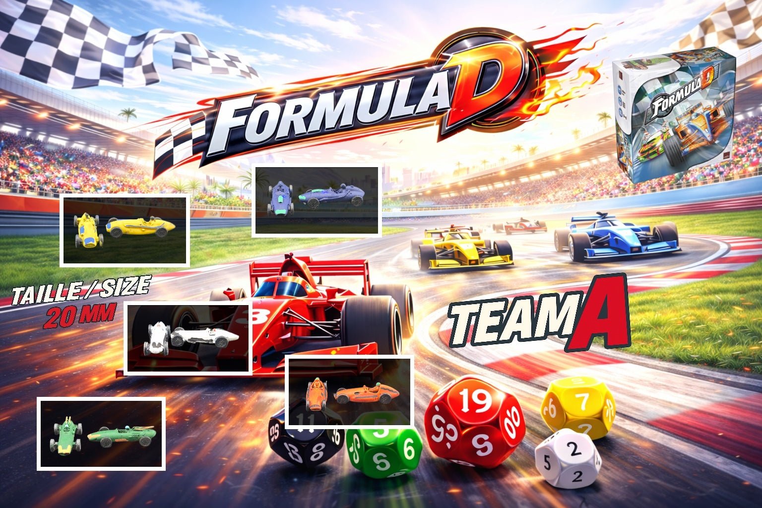10 Voitures F1 miniatures personnalisées pour Formula D Année 1950 - 1960 - 3Dpaint Game