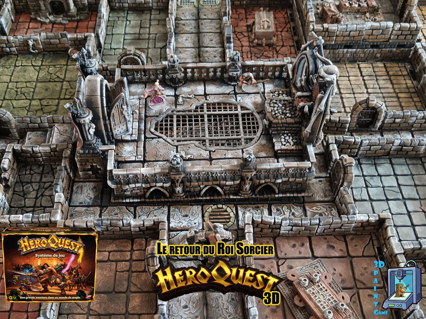 Extension HeroQuest 3D peinte – Le Retour du Roi Sorcier – Salle imprimée et peinte à la main - 3Dpaint Game