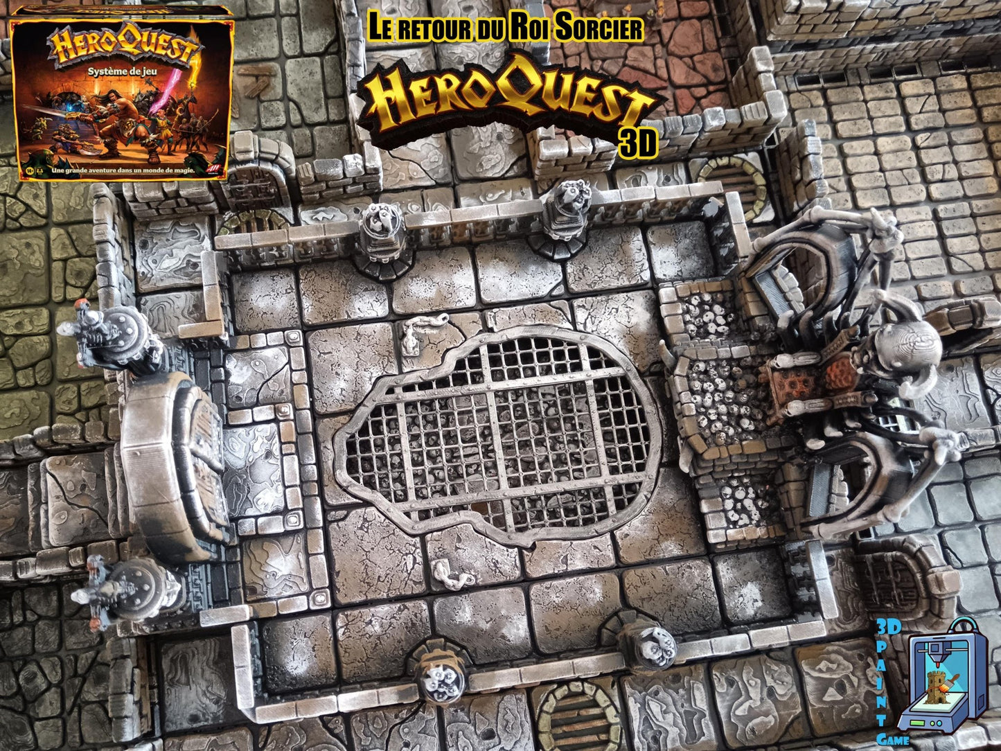 Extension HeroQuest 3D peinte – Le Retour du Roi Sorcier – Salle imprimée et peinte à la main - 3Dpaint Game