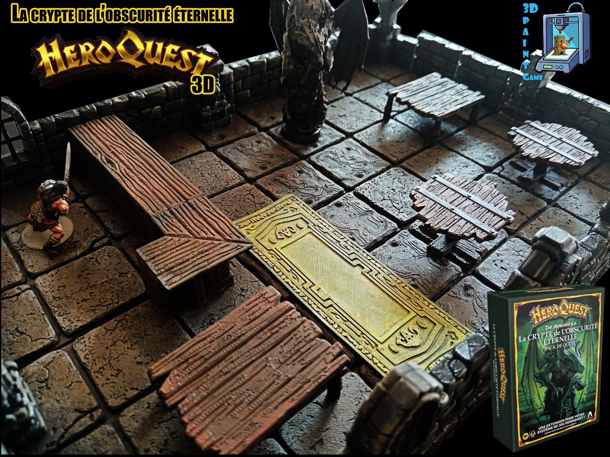 Heroquest 3D– La crypte de l'obscurité éternelle –The crypt of perpetual darkness expansion Décors 3D (Copie) - 3Dpaint Game