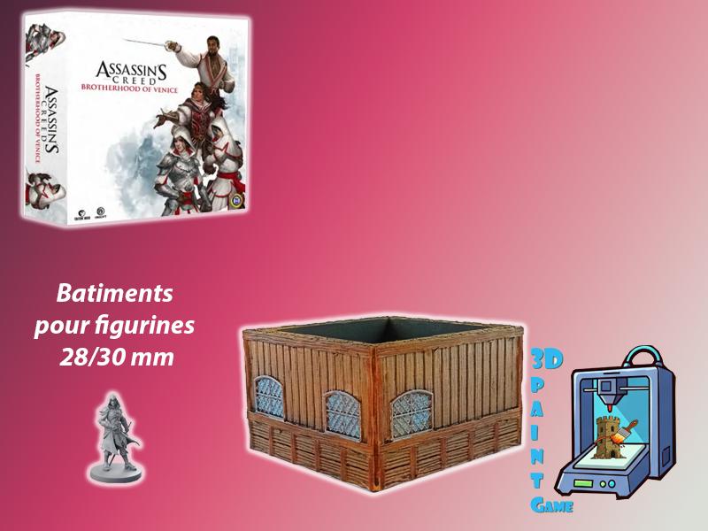Kit de Bâtiments 3D pour Jeu de Plateau – Compatible Assassin's Creed | 7 Décors Imprimés | Maisons, Prisons, Taverne - 3Dpaint Game