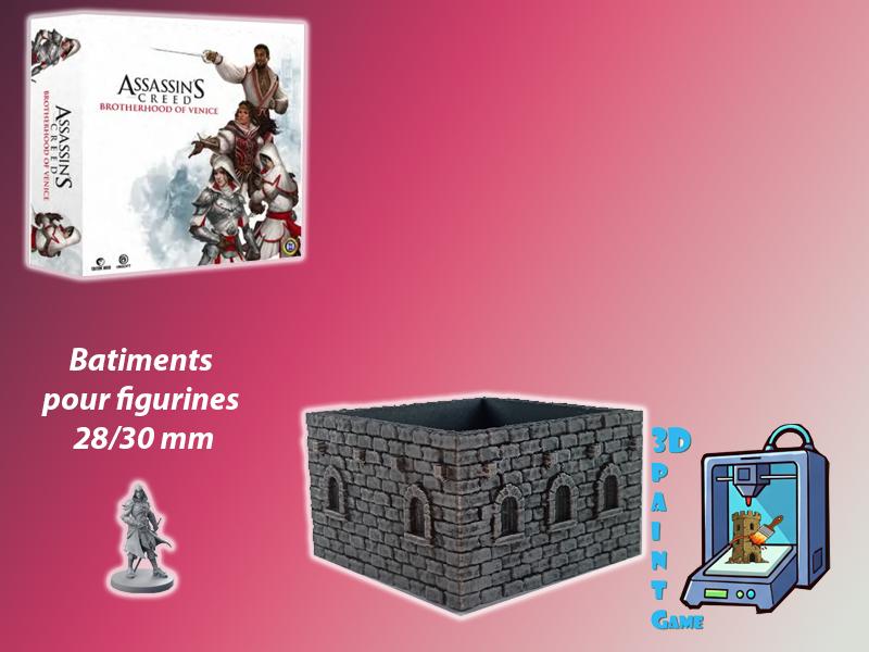 Kit de Bâtiments 3D pour Jeu de Plateau – Compatible Assassin's Creed | 7 Décors Imprimés | Maisons, Prisons, Taverne - 3Dpaint Game