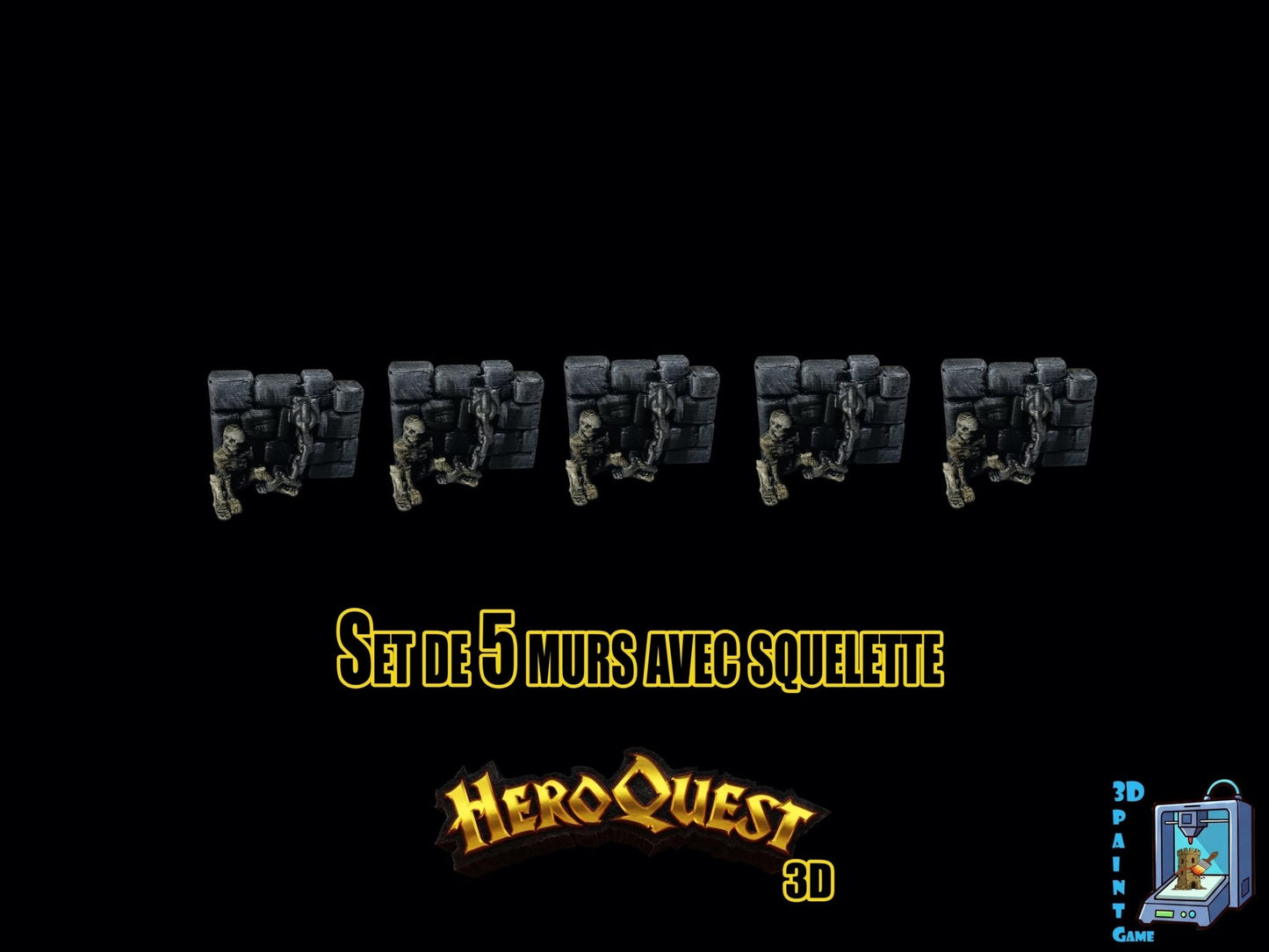 Kit de murs magnétiques – Accessoire compatible HeroQuest - 3Dpaint Game