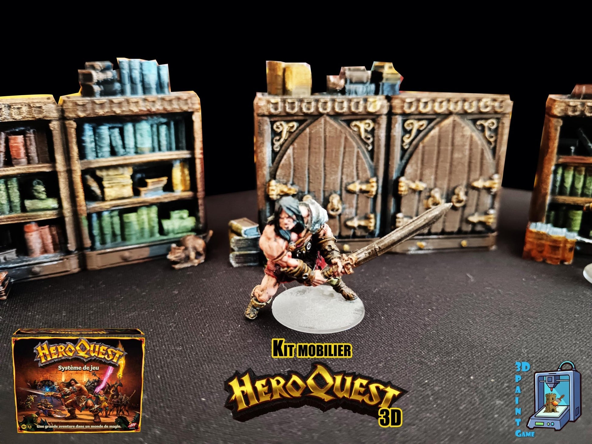 Kit mobilier HeroQuest 3D – Objets 3D imprimés & peints à la main – Décors complets pour donjon (Copie) - 3Dpaint Game