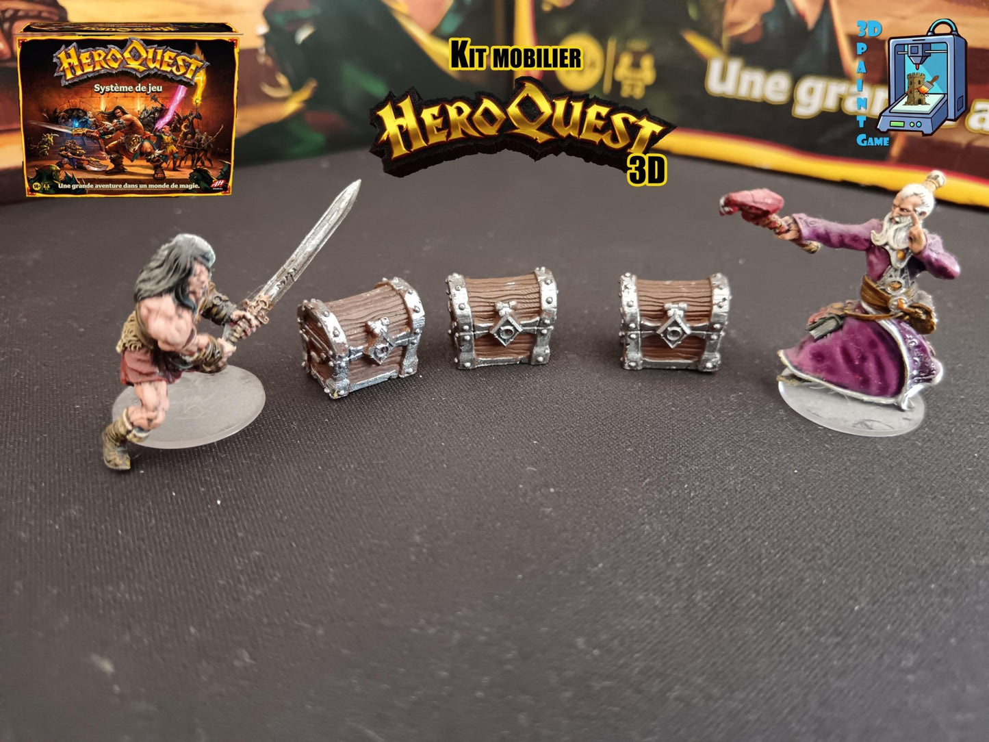 Kit mobilier HeroQuest 3D – Objets 3D imprimés & peints à la main – Décors complets pour donjon (Copie) - 3Dpaint Game