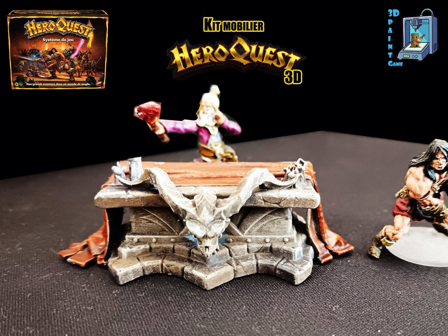 Kit mobilier HeroQuest 3D – Objets 3D imprimés & peints à la main – Décors complets pour donjon (Copie) - 3Dpaint Game