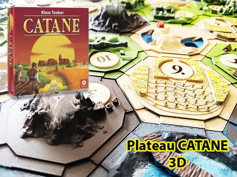 Plateau 3D Catan peint à la main – Compatible Catan | Accessoire de luxe imprimé 3D pour jeu de société - 3Dpaint Game