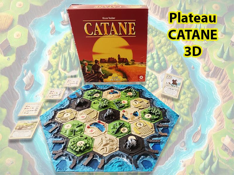Plateau 3D Catan peint à la main – Compatible Catan | Accessoire de luxe imprimé 3D pour jeu de société - 3Dpaint Game