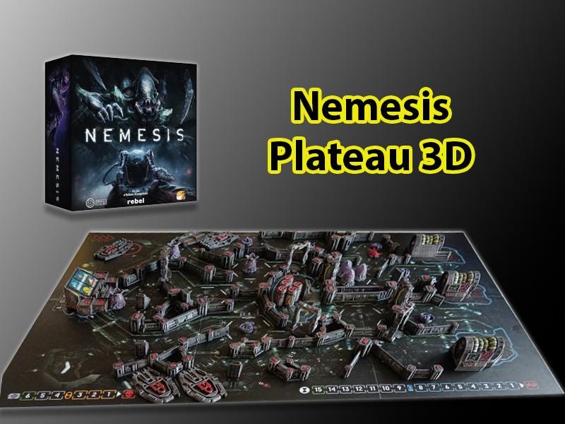 Plateau 3D Premium pour Nemesis – Version peinte à la main - 3Dpaint Game