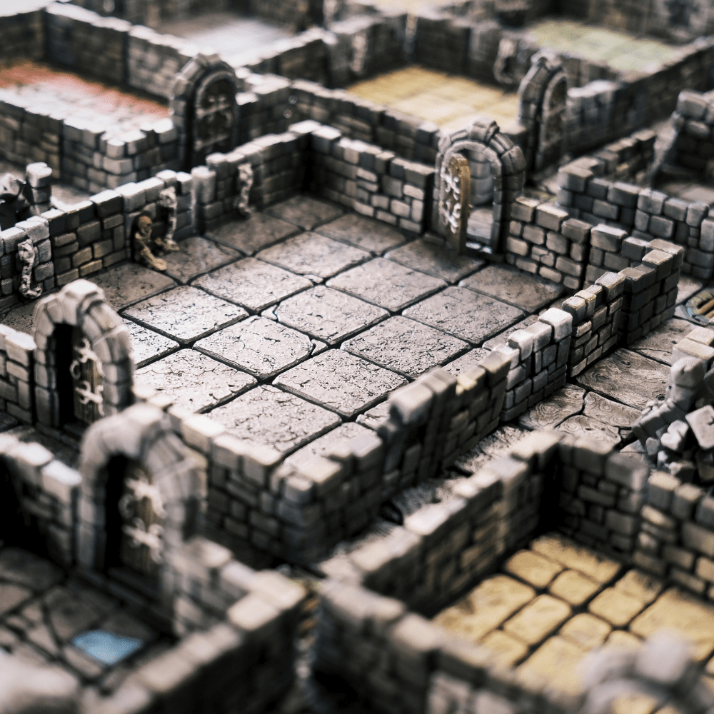Plateau HeroQuest 3D imprimé et peint à la main avec murs magnétiques et portes– Accessoire HEROQUEST – Compatible figurines 28/30 mm - 3Dpaint Game