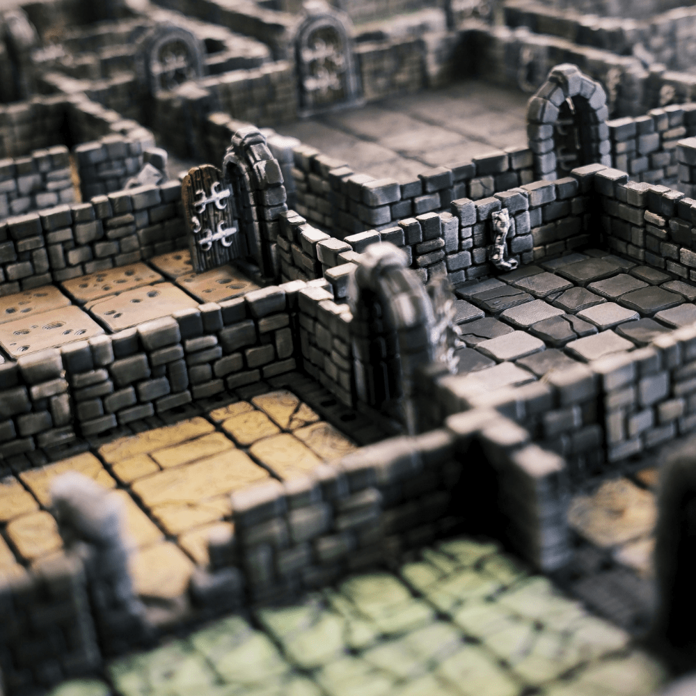 Plateau HeroQuest 3D imprimé et peint à la main avec murs magnétiques et portes– Accessoire HEROQUEST – Compatible figurines 28/30 mm - 3Dpaint Game