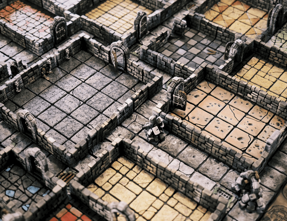 Plateau HeroQuest 3D imprimé et peint à la main avec murs magnétiques et portes– Accessoire HEROQUEST – Compatible figurines 28/30 mm - 3Dpaint Game