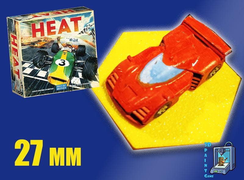 Set 8 voitures F1 pour Heat: Pedal to the Metal – Miniatures imprimées 3D peintes à la main – Accessoire jeu de société / board game - 3Dpaint Game