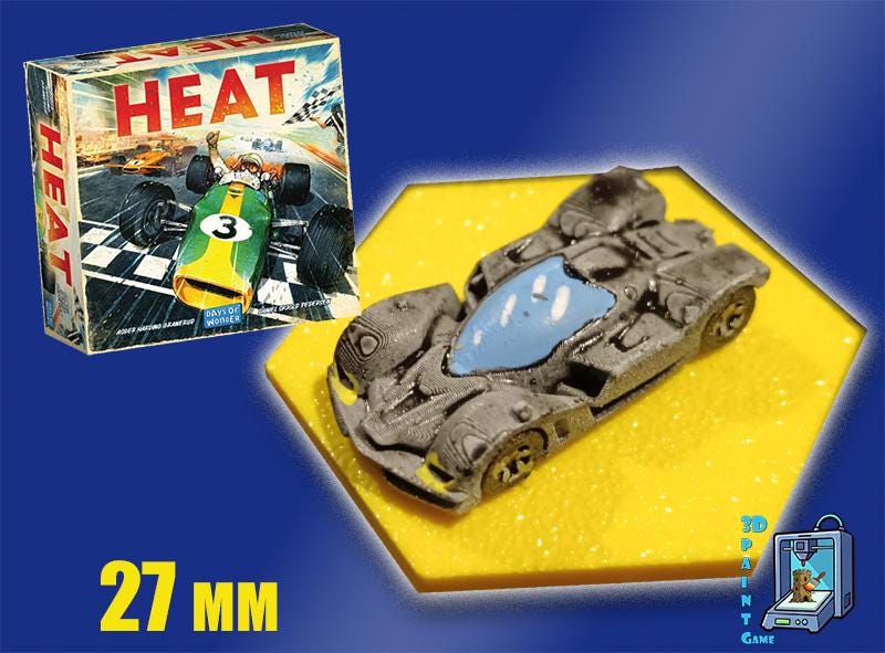 Set 8 voitures F1 pour Heat: Pedal to the Metal – Miniatures imprimées 3D peintes à la main – Accessoire jeu de société / board game - 3Dpaint Game
