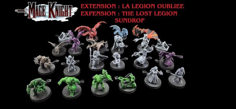 Set de 73 figurines pour Mage Knight – Remplace les jetons carton – peinte à la main – 73 custom painted miniatures for Mage Knight - 3Dpaint Game