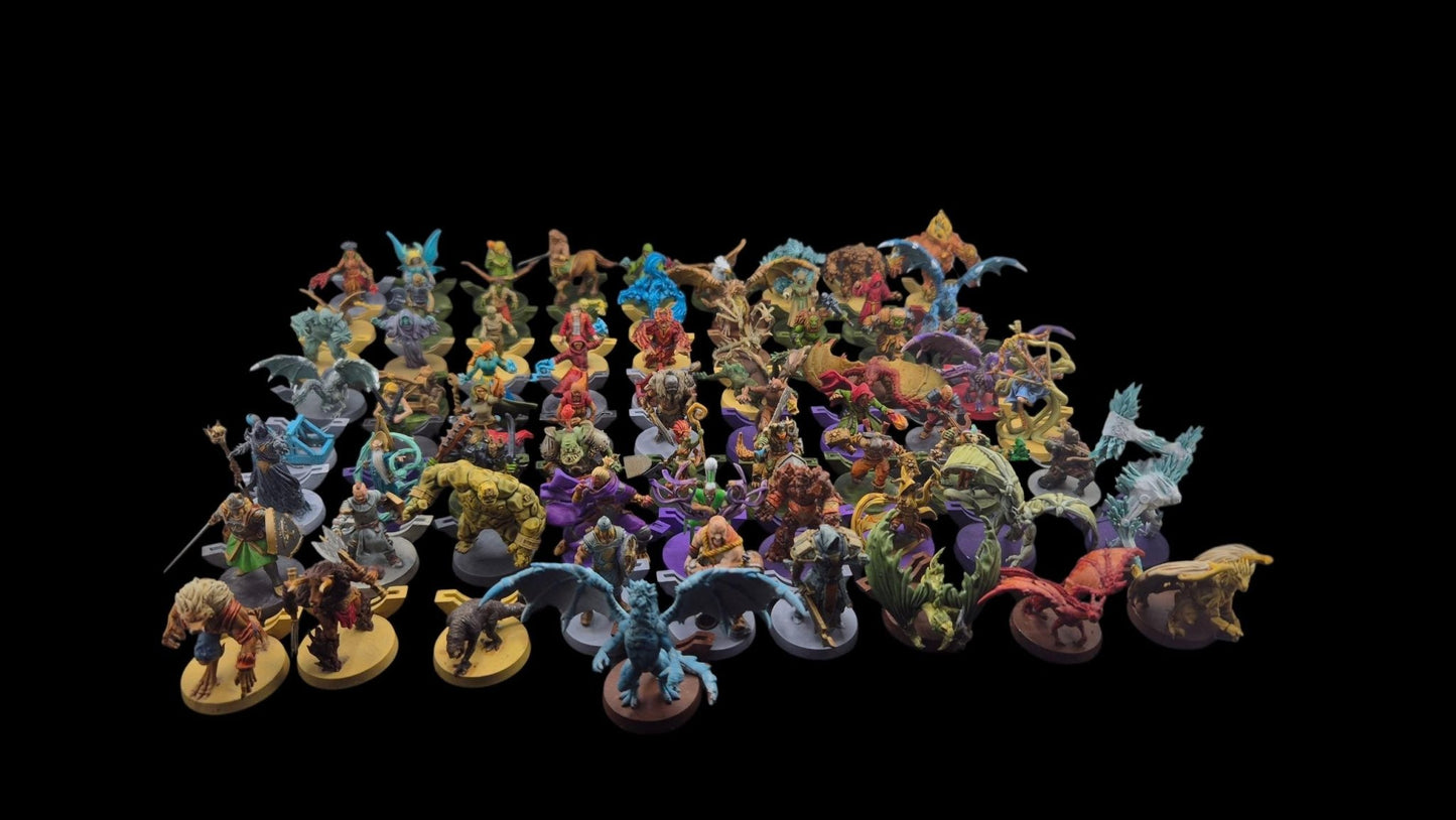 Set de 73 figurines pour Mage Knight – Remplace les jetons carton – peinte à la main – 73 custom painted miniatures for Mage Knight - 3Dpaint Game