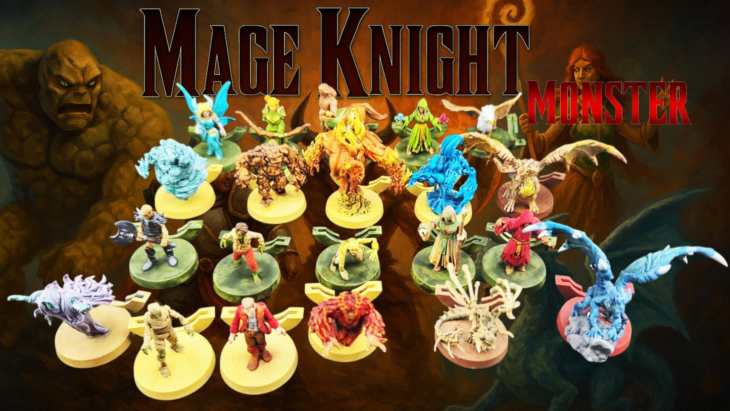Set de 73 figurines pour Mage Knight – Remplace les jetons carton – peinte à la main – 73 custom painted miniatures for Mage Knight - 3Dpaint Game