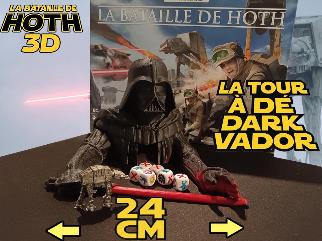Tour à Dé Dark Vador Star Wars / Darth Vader Dice Tower – Accessoire Bataille de Hoth 3D – 24 x 16 cm – Wargame Dice Roller - 3Dpaint Game
